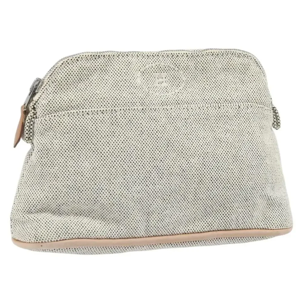 Hermes Canvas Bolide PM Pouch Gray